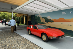 90 / Scrutineering area. The 1968 Geneva Motor Show car: Fiat - Dino Aerodinamica (1967) Berlinetta, Pininfarina by Entrant: Lee Hower (US)