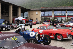 Fire red engine color MB 300SL at the Mille Miglia Museum