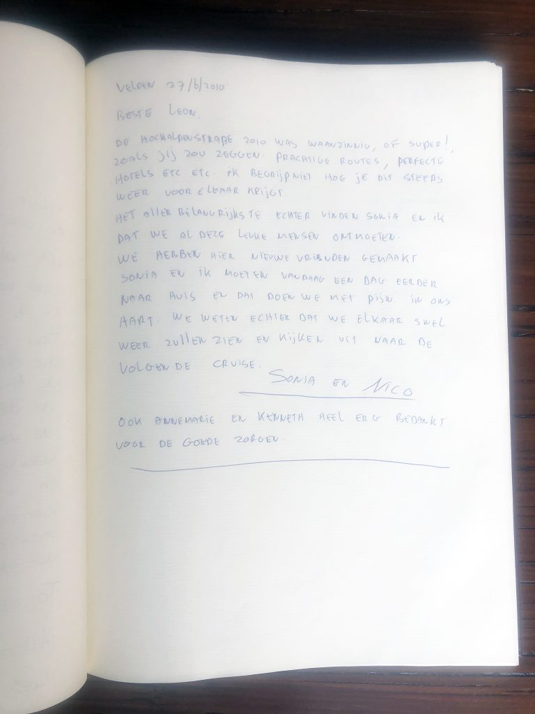 Gastenboek / Testimonials / Guest book . Méditerrannée to Atlantique tour