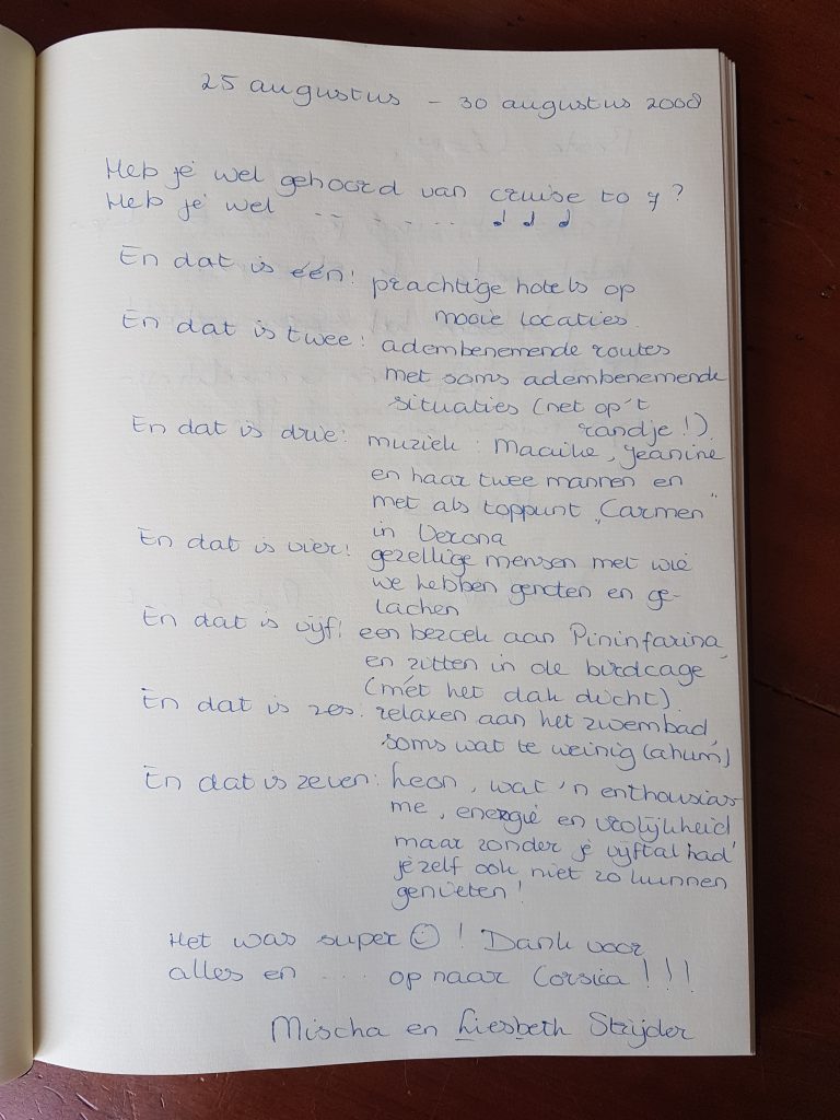 Cruise to Se7en gastenboek. Guest book