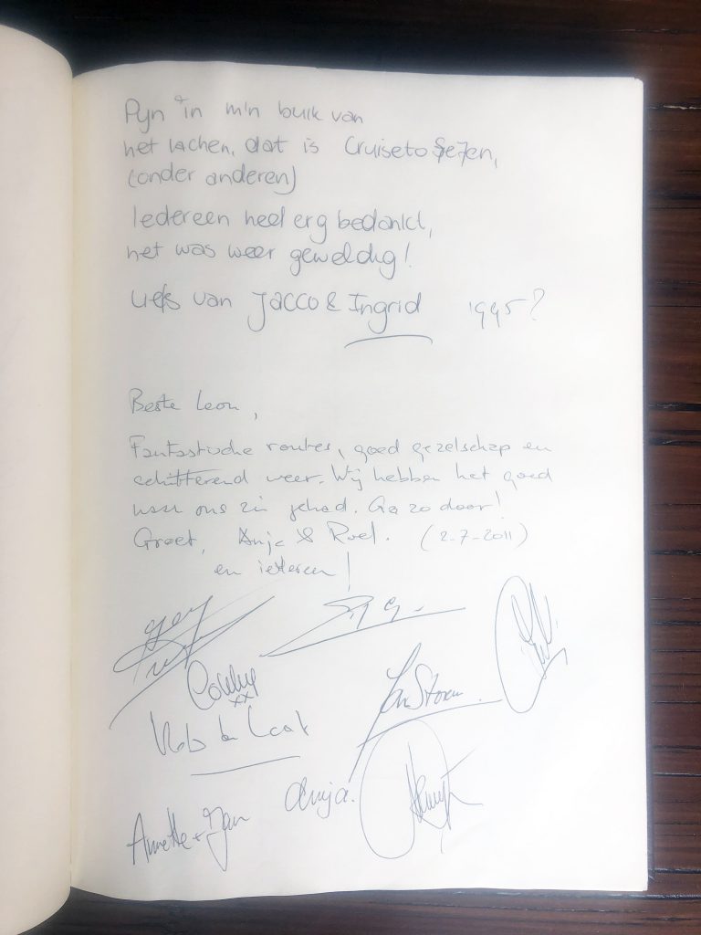 Gastenboek / Testimonials / Guest book . Méditerrannée to Atlantique tour