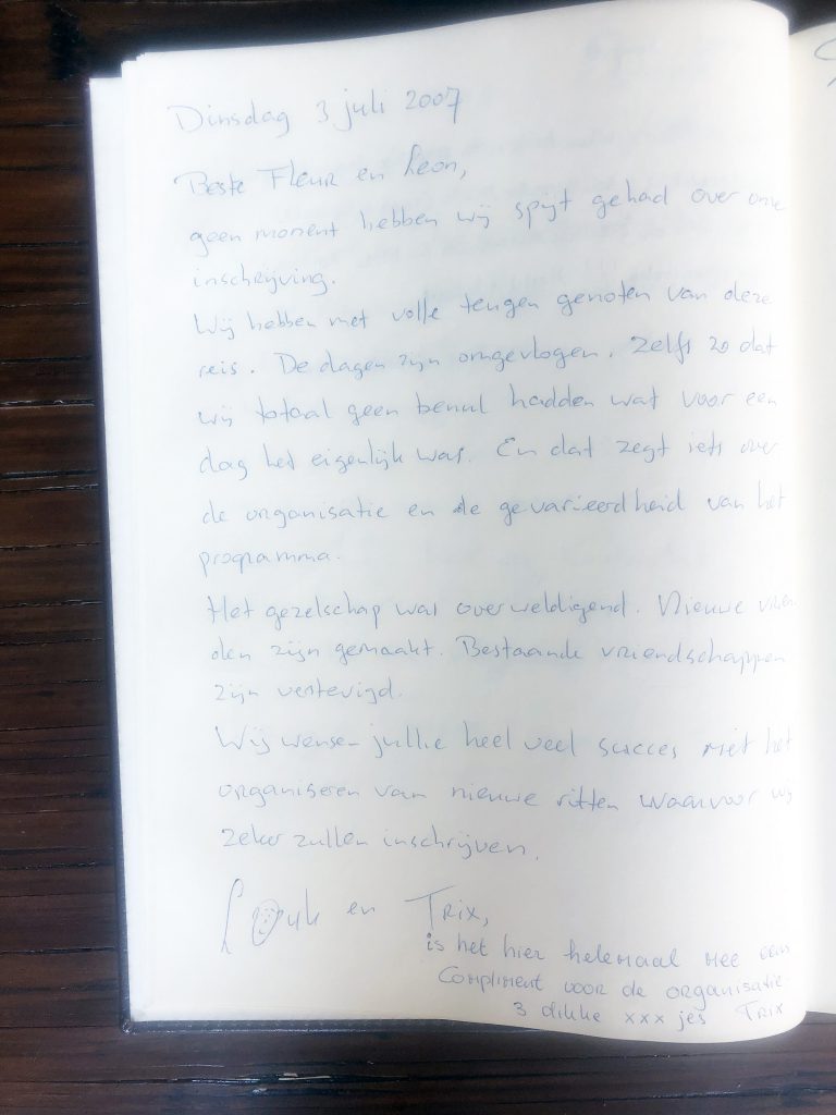 Gastenboek / Testimonials / Guest book . Cruise to Design Tour
